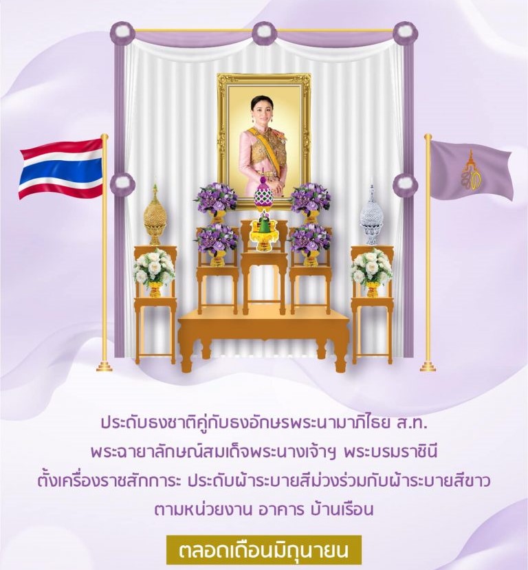 อ่าน โต๊ะหมู่บูชา ราชินี การจัดโต๊ะถวายพระพรพระราชินี พระฉายาลักษณ์พระราชินีสุทิดา  3 มิถุนายน 2566 อายุ 45 พรรษา