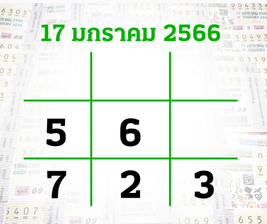  ตารางหวยไทยรัฐของจริง 17 1 66