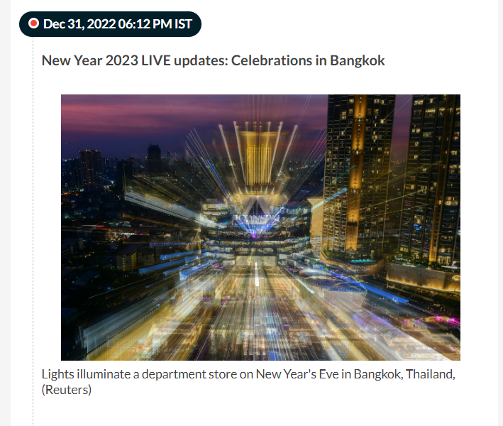 New Year 2023 LIVE updates: Celebrations in Bangkok